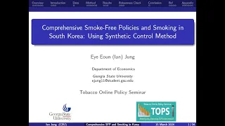Ian Jung, "Comprehensive Smoke-Free Policies and Smoking in South Korea"| TOPS #82| 3/15/2024