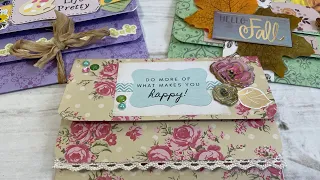 TRIPLE POCKETS ONE PAGE WONDER - TUTORIAL - USING ONE 12" PAPER - EASY DIY - SNAIL MAIL IDEA