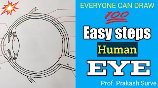 How to Draw Human Eye Diagram ( V. S.) Easily Step by Step By Prof. Prakash Surve ( Moderator)