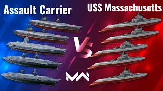 5× USS Massachusetts Vs 5× Assault Carrier🔥 - Modern Warships