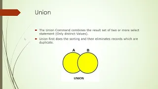 5| SQL Tutorial| SET Operators in SQL| UNION, UNION ALL, INTERSECT ,MINUS and EXCEPT