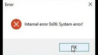 Как исправить ошибку Internal error 0x06 System error?