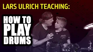 LARS ULRICH TEACHING HOW TO PLAY DRUMS TO A FAN - RARE METALLICA VIDEO
