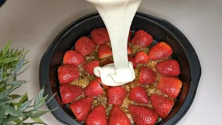 How To Make Upside down strawberry cake with 1 egg