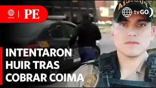 Policías se dan a la fuga tras ser soprendidos cobrando coima | Primera Edición | Noticias Perú