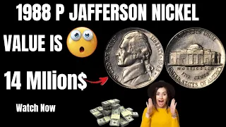 Rare 1988 P Jefferson Nickel Coin Worth  Million Dollar!