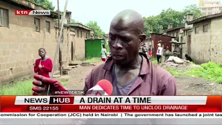 Man dedicates time to unclog drainages in Nairobi