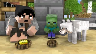 Monster School : Dog and Baby Zombie - Sad Story - Minecraft Animation