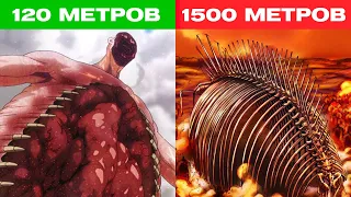 Что будет если УВЕЛИЧИТЬ РАЗМЕР каждого ТИТАНА В 10 РАЗ в аниме АТАКА ТИТАНОВ