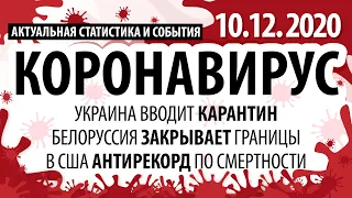 10 декабря 2020 - статистика коронавируса в России на сегодня