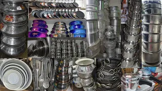 KITCHEN COOK WARE&TABLE WARE SHOPPING 😱Indian kitchen utensils shopping haul At BegumBazar Hyderabad