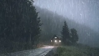 Relaxing Rain And Thunderstorm In Foggy Forest - Rain And Thunder Sounds For Sleep