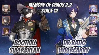 Boothill SuperBreak & Dr. Ratio Hypercarry Memory of Chaos Stage 12 (3 Stars) | Honkai Star Rail