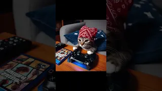 Thug kitten playing Gta five (5) #beautiful #music #games #thuglife #viral #story #cat #cutecat