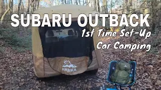 Car Camping - Subaru Outback - Solo Overnight  - Simple Setup - 1st Time