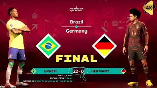 FIFA23 | BRAZIL vs GERMANY| FIFA WORLD CUP FINAL |  SCORE 22-0 | {4K 60FPS}