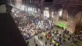 Sampdoria fans celebrating Genoa's relegation
