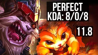 KLED vs GNAR (TOP) | 8/0/8, 6 solo kills, Legendary, 500+ games, 900K mastery | BR Diamond | v11.8