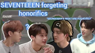 SEVENTEEEN forgeting honorifics (aka SVT close as a family)