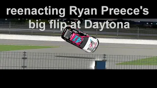 Ryan Preece's big flip at Daytona reenactment from nr2003