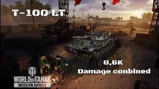 T-100 LT Malinovka:8,6K damage conbined :Wot console - World of Tanks console