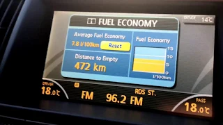 Infiniti FX35 2007my Highway Fuel Consumption