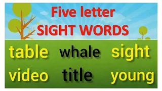 Learn #Fiveletterwords with starting letter S-Z | 5 letter words for kids in English