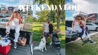 weekend vlog | broncos game, family walk, farmers market, tv diy frame, spooky season haul