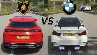 Forza Horizon 4 |  Lamborghini Urus  VS  BMW M4 GTS    |   Drag Race   Gameplay