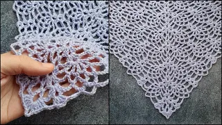 Beauty is in simplicity! Delicate openwork crochet shawl. Crochet.