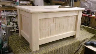 DIY classic wooden planter box. Garden planter box