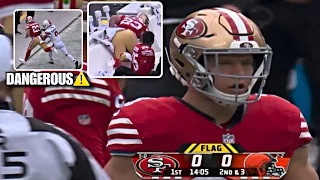 Trying to PURPOSELY Injure Christian Mccaffrey Goes Wrong 😳⚠️ 49ers vs Browns 2023