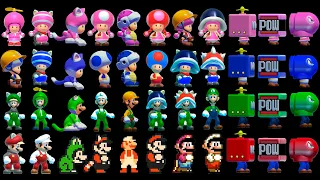 Super Mario Maker 2 - 4 Players All Power-Ups (Mario, Luigi, Toad, Toadette)