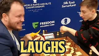 When you can't help but laugh after losing the game | Shimanov vs Dubov | World Blitz 2023
