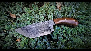 Knife no #5 Hacksaw Damascus San Mai