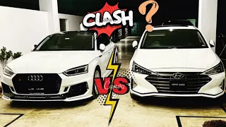 Audi A5 Sportsback vs Hyundai Elantra 2.0 Race