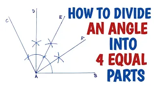 How to divide an angle into 4 equal parts.......