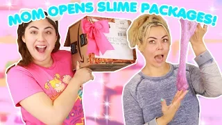 MOM OPENS MY SLIME PACKAGES ~ Mom reviews your slimes! Slimeatory #358