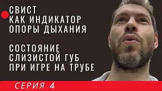 ДНЕВНИК Трубача_4. Свист и опора дыхания на трубе. Состояние губ и коррекция постановки