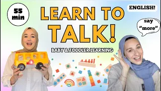 Learn To Talk | First Words & Sentences | Songs & Nursery Rhymes for Babies - Toddler Learning Video