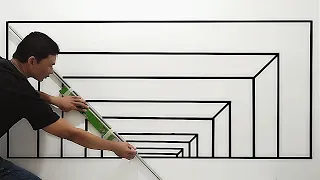 3D WALL PAINTING FOR INTERIOR DESIGN | HOW TO MAKE 3D WALL ART | 3D WALL DECORATION | CAT TEMBOK 3D