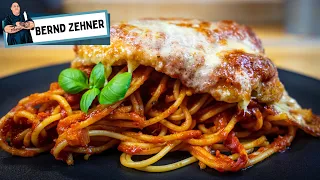 Parmesan Hähnchen auf Spaghetti | Chicken Parmesan | Rezept