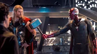 Vision Lifts Thor's Hammer   Creating Vision   Avengers Age of Ultron 2015 Movie Clip