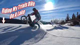 Trials Bike Frozen Lake Ride | Gas Gas TXT 280 Beginner Novice Trials Ride