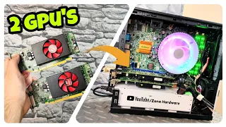 I CONNECT 2 AMD GPU´S IN THIS OLD MODIFIED DELL PC! BEST CHEAP GPU RADEON R5 240 CROSSFIRE!