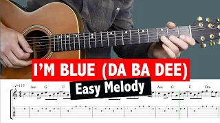 I'm Blue (Da Ba Dee) - Easy Guitar Tutorial // MELODY + TAB (Eiffel 65)