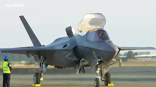 Britain's first F-35 stealth fighter planes arrive on UK soil at RAF Marham in Norfolk | ITV News