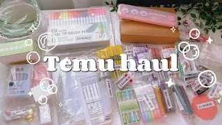 Huge Temu Haul // Stationery + desk supplies✨🌿30% OFF discount code // ASMR unboxing 🐇