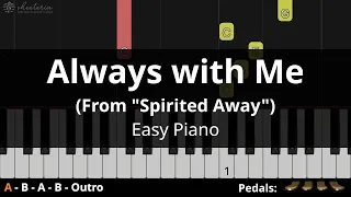 Always with Me (From "Spirited Away") - Easy piano tutorial for beginners