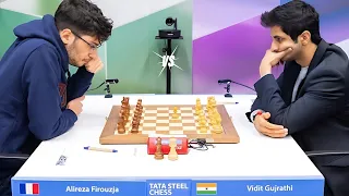 Vidit Gujrati {2742} vs Alireza Firouzja {2759} | Tata Steel Chess 2024 | #chess #viditgujarathi